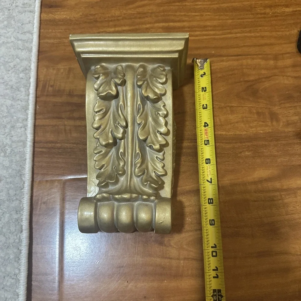 Gold Wall Shelf Sconce Acanthus‎ Leaf Scroll French Baroque 6
